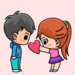 cute-girl-give-heart-her-boyfriend-cartoon-illustration_274619-848