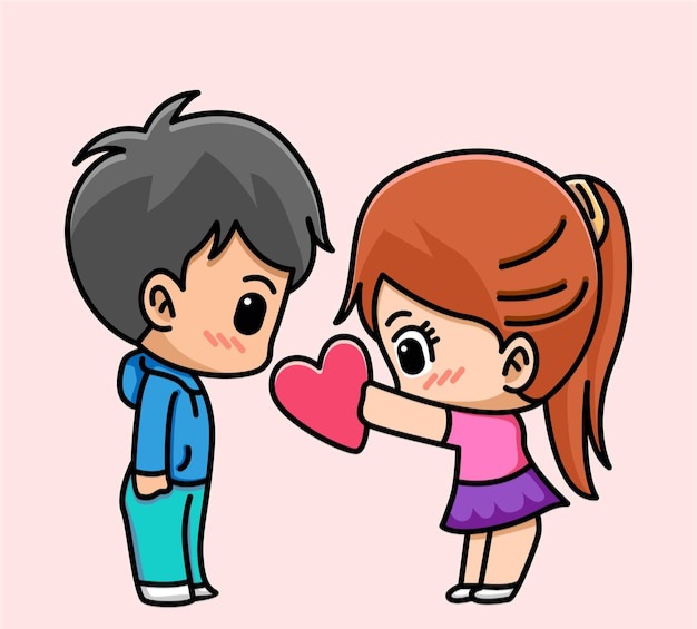 cute-girl-give-heart-her-boyfriend-cartoon-illustration_274619-848